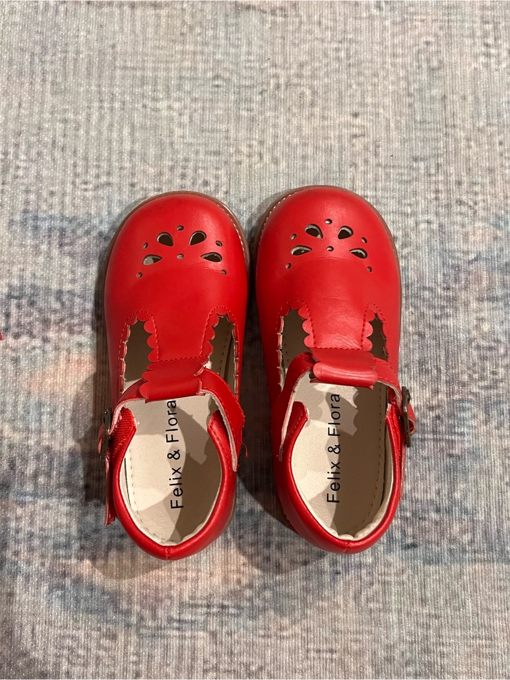 Red Leather Mary Jane Kids Shoes